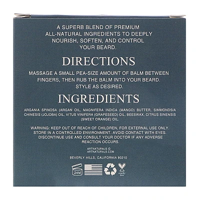 תחליב לחות לזקן מרגיע ומרענן 100% טבעי 60 גרם - מבית Artnaturals