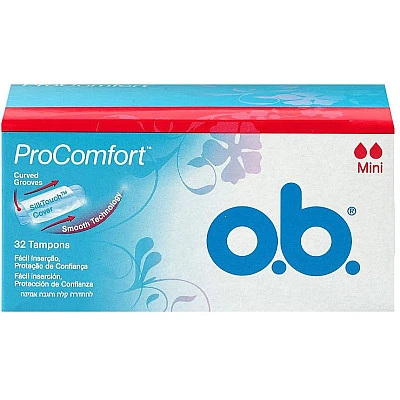 או בה טמפונים ללא מוליך מיני פרוקומפורט 32 יחידות - מבית O.B.