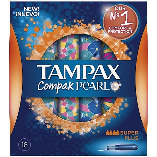 טמפקס טמפונים קומפאק פרל עם מוליך סופר פלוס 18 יחידות - מבית TAMPAX