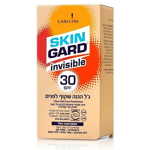 סקין גארד אינוויזבל 30 SPF ג'ל הגנה שקוף לפנים 50 מ"ל - מבית SKIN GARD סקין גארד אינוויזבל 30 SPF ג'ל הגנה שקוף לפנים 50 מ"ל - מבית SKIN GARD