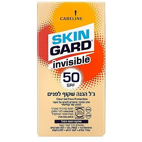סקין גארד אינוויזבל 50 SPF ג'ל הגנה שקוף לפנים 50 מ"ל - מבית SKIN GARD סקין גארד אינוויזבל 50 SPF ג'ל הגנה שקוף לפנים 50 מ"ל - מבית SKIN GARD