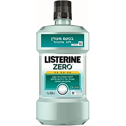 ליסטרין זירו שטיפת פה בטעם מעודן ללא אלכוהול 500 מ"ל - מבית LISTERINE