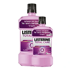 ליסטרין טוטאל קר שטיפת פה בטעם מנטה מעודן ללא אלכוהול 500 מ"ל + 250 מ"ל - מבית LISTERINE