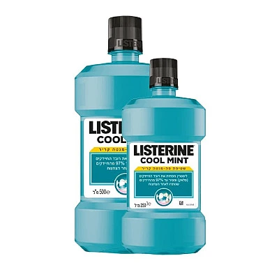 ליסטרין קולמינט בטעם מרענן לשטיפת הפה 500 מ"ל + 250 מ"ל - מבית LISTERINE
