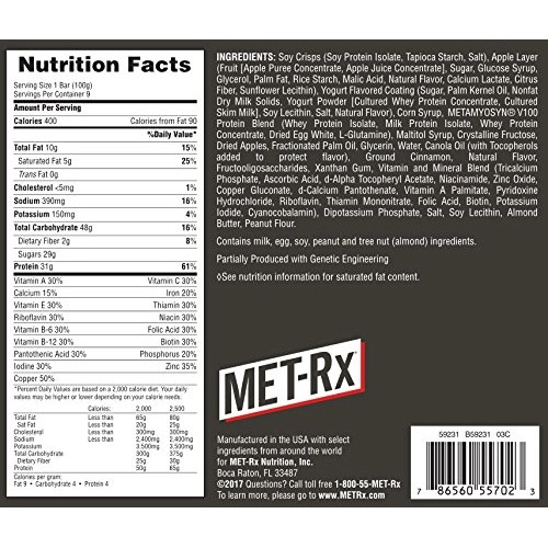 חטיפי חלבון ביג 100 מטריקס BIG 100 בטעם עוגת תפוחים 9 יחידות - מבית MET-Rx