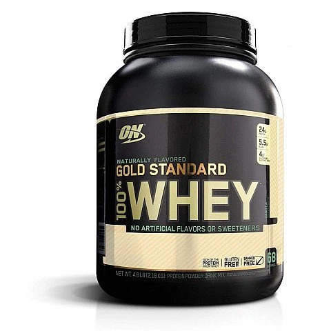 אבקת חלבון מי גבינה בטעם טבעי וניל Whey אופטימום גולד סטנדרט 2.18 ק"ג - מבית Optimum Nutrition אבקת חלבון מי גבינה בטעם טבעי וניל Whey אופטימום גולד סטנדרט 2.18 ק"ג - מבית Optimum Nutrition