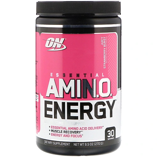 אמינו אנרג'י אבקת חומצות אמינו ממריץ טעם תות שדה 270 גרם - מבית Optimum Nutrition