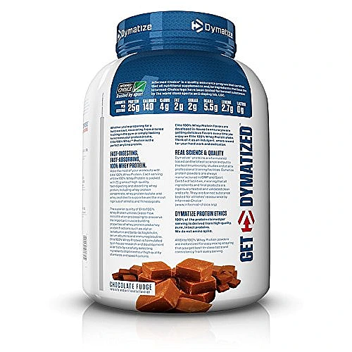 אבקת חלבון וואי אליט דיימטייז Whey Elite בטעם פאדג' שוקולד 2.3 ק"ג - מבית Dymatize Nutrition