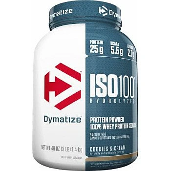 אבקת חלבון איזו 100 דיימטייז ISO 100 בטעם קרם עוגיות 1.4 ק"ג - מבית Dymatize Nutrition