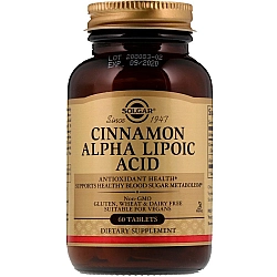 קינמון וחומצה אלפא ליפואית סולגאר - 90 טבליות מבית SOLGAR