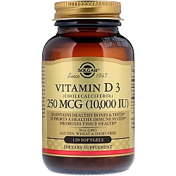 ויטמין IU 10000 D3 יחב"ל סולגאר - 120 כמוסות רכות - מבית SOLGAR