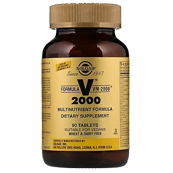 מולטי ויטמין מינרל VM-2000 סולגאר - 90 טבליות מבית SOLGAR