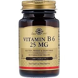 ויטמין B6 פירידוקסין 25 מ"ג סולגאר - 100 טבליות מבית SOLGAR