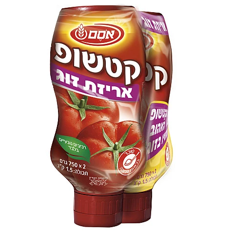 אסם מארז זוגות קטשופ קלאסי 750X2 גרם אסם מארז זוגות קטשופ קלאסי 750X2 גרם