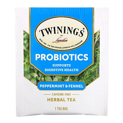 טווינינגס תה צמחים פרוביוטיקה Probiotics מנטה ושומר ללא קפאין 18 שקיקי - מבית Twinings