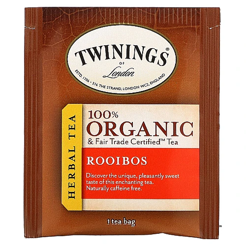 טווינינגס תה רויבוש צמחים אורגני נטול קפאין 20 שקיקי - מבית Twinings
