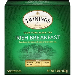 תה טווינינגס אייריש ברקפסט Irish Breakfast בשקיות 50 יחידות - מבית Twinings