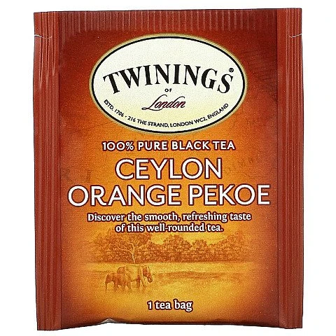תה טווינינגס תה פיקו כתום ציילון Ceylon Orange Pekoe Tea בשקיות 20 יחידות - מבית Twinings תה טווינינגס תה פיקו כתום ציילון Ceylon Orange Pekoe Tea בשקיות 20 יחידות - מבית Twinings