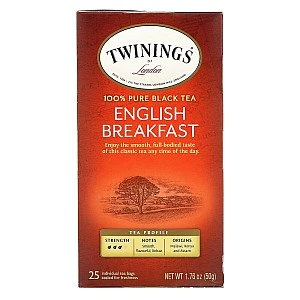 תה שחור טווינינגס אינגליש ברקפסט English Breakfast בשקיות 25 יחידות - מבית Twinings