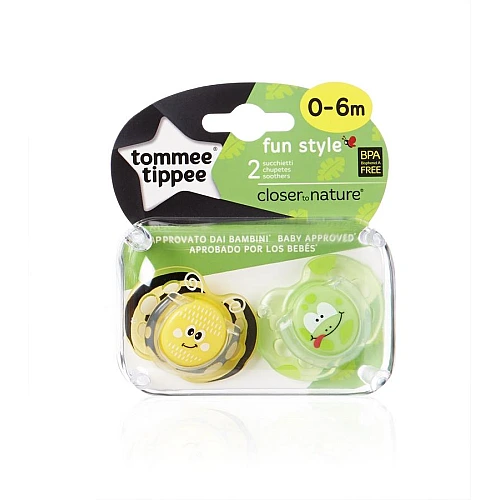 זוג מוצצים עם איורי חיות 0-6 - הכי טבעי טומי טיפי - מבית Tommee Tippee
