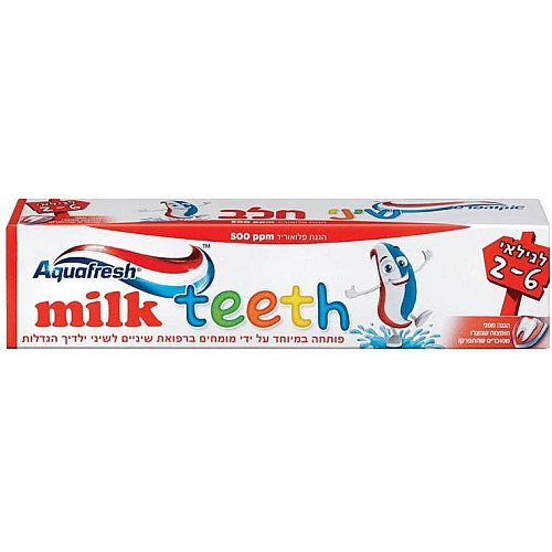 אקווה פרש משחה לשיני חלב לגילאי 2-6 - 50 מ"ל