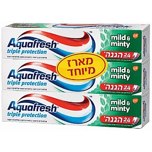  אקווה פרש משחת שיניים מנטה עדין 100 מ"ל אריזת שלישייה