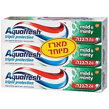  אקווה פרש משחת שיניים מנטה עדין 100 מ"ל אריזת שלישייה