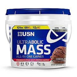  גיינר לעליה מהירה במאסה יו אס אן אולטראבוליק מאס - יחס 1:5 בטעם שוקולד - משקל 5.45 ק"ג - מבית USN 