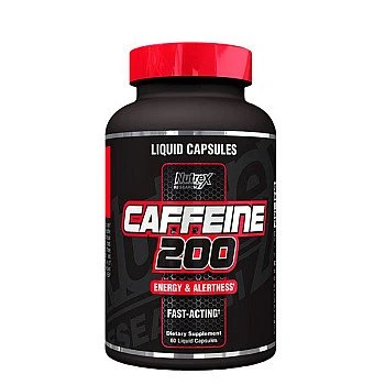 קפאין 200 מ"ג - ספיגה מהירה - 60 גל בקפסולות מבית Nutrex Research Labs