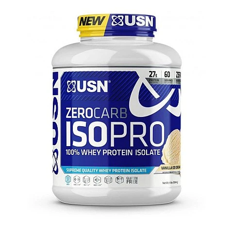 אבקת חלבון מי גבינה מבודד Zero Carb ISO Pro ללא סוכר ופחמימה בטעם וניל 2.04 ק"ג - מבית USN אבקת חלבון מי גבינה מבודד Zero Carb ISO Pro ללא סוכר ופחמימה בטעם וניל 2.04 ק"ג - מבית USN