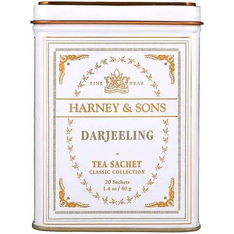 תה הודי דארג'ילינג Darjeeling בפחית 40 גרם 20 שקיות - מבית Harney & Sons תה הודי דארג'ילינג Darjeeling בפחית 40 גרם 20 שקיות - מבית Harney & Sons