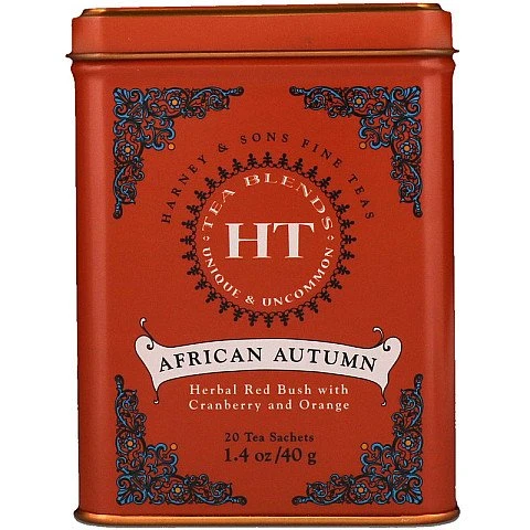 תה מרגיע אפריקני סתיו African Autumn בפחית 40 גרם 20 שקיות - מבית Harney & Sons תה מרגיע אפריקני סתיו African Autumn בפחית 40 גרם 20 שקיות - מבית Harney & Sons