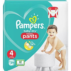 פמפרס בייבי דריי פנטס מכנסונים משקל 9-15 ק"ג - שלב 4