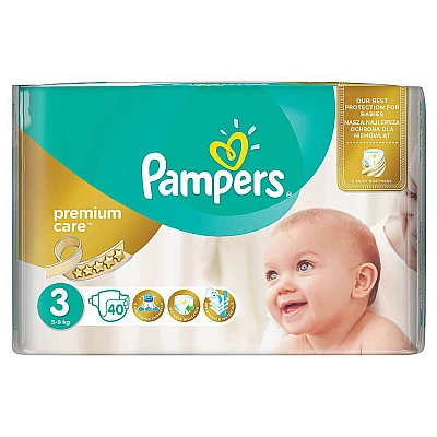 פמפרס פרימיום חיתולים 6-10 ק"ג - שלב 3