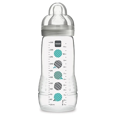 מאמ בקבוק הזנה לתינוק 4+ אפור - 330 מ"ל - מבית MAM