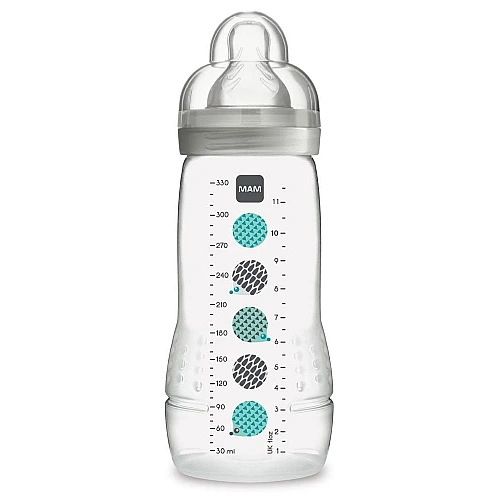 מאמ בקבוק הזנה לתינוק 4+ אפור - 330 מ"ל - מבית MAM