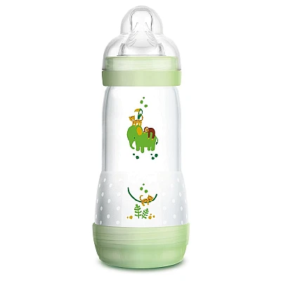 מאמ בקבוק הזנה לתינוק התחלה קלה בלי גזים 4+ ירוק - 320 מ"ל - מבית MAM