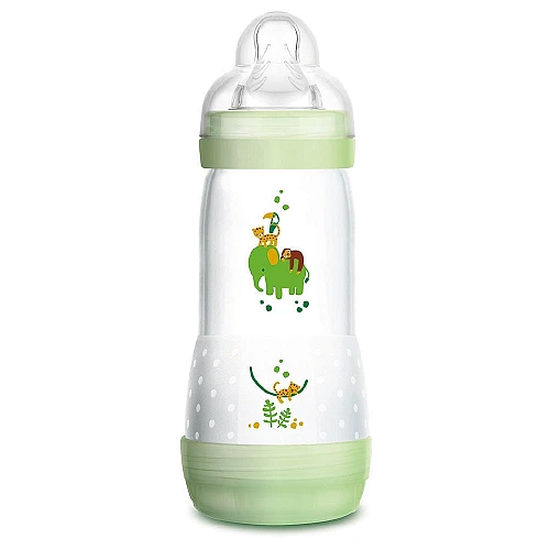 מאמ בקבוק הזנה לתינוק התחלה קלה בלי גזים 4+ ירוק - 320 מ"ל - מבית MAM