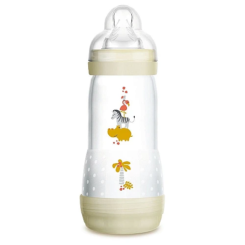 מאמ בקבוק הזנה לתינוק התחלה קלה בלי גזים 4+ לבן - 320 מ"ל - מבית MAM