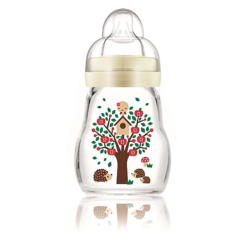 מאמ בקבוק זכוכית בטוח ועמיד בפני שינוי טמפרטורה 0+ לבן - 170 מ"ל - מבית MAM