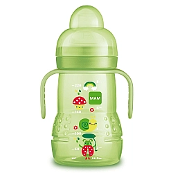 מאמ בקבוק אימון עם ידיות 4+ ירוק - 220 מ"ל - מבית MAM