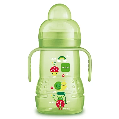 מאמ בקבוק אימון עם ידיות 4+ ירוק - 220 מ"ל - מבית MAM