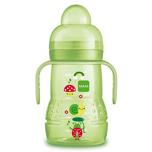 מאמ בקבוק אימון עם ידיות 4+ ירוק - 220 מ"ל - מבית MAM