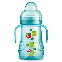 מאמ בקבוק אימון עם ידיות 4+ תכלת - 220 מ"ל - מבית MAM