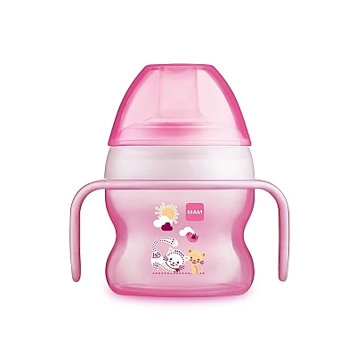 מאמ כוס שתייה עם ידיות 4+ ורוד - 150 מ"ל - מבית MAM