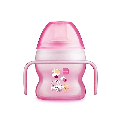 מאמ כוס שתייה עם ידיות 4+ ורוד - 150 מ"ל - מבית MAM