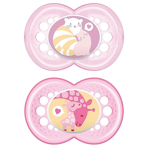 מאמ זמן לאהבה מוצצי סיליקון 6+ חודשים ורוד - 2 יחידות - מבית MAM