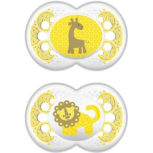 מאמ קלירליין מוצצי סיליקון 6+ צהוב - 2 יחידות - מבית MAM