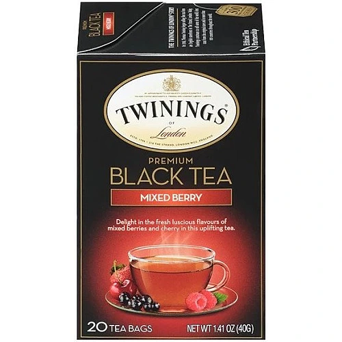 טווינינגס תה שחור פרימיום ברי מעורב MIXED BERRY PREMIUM BLACK בשקיות 20 יחידות - מבית Twinings