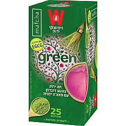 תה ירוק בטעם דובדבן עם מאצ'ה יפנית ויסוצקי 25 שקיקים